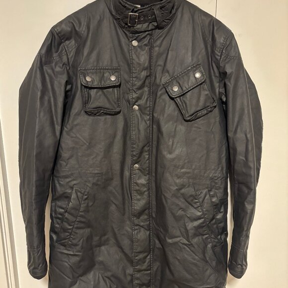 J Lindeberg Black British Millerain Waxed Cotton Field Jacket - Medium (Barbour) - Picture 2 of 13